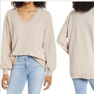 Lulus V-Neck Chenille Sweater NWOT